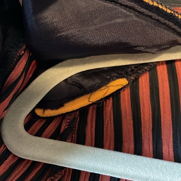 VTG Striped Jacket 10 90s Emo Dawn Joy 10 Rust Black Vertical Grunge Alt Goth - Picture 15 of 16